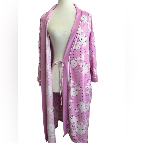 Joyspun Floral Pink Women's Robe M - Picture 3 of 6
